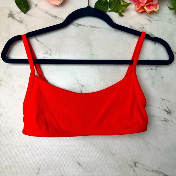 L Space Gemma Ribbed String Bikini Top Orange Medium - Picture 2 of 10